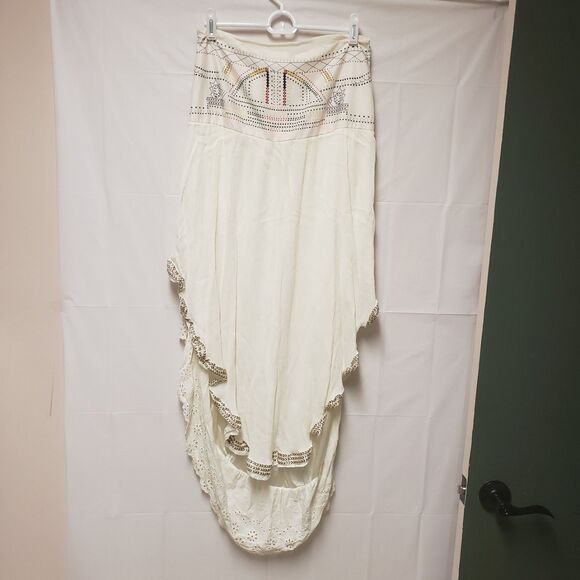Handmade Cream High-Low Skirt Western Boho Lace Pattern Unbranded Women's PO Exc - Picture 6 of 12